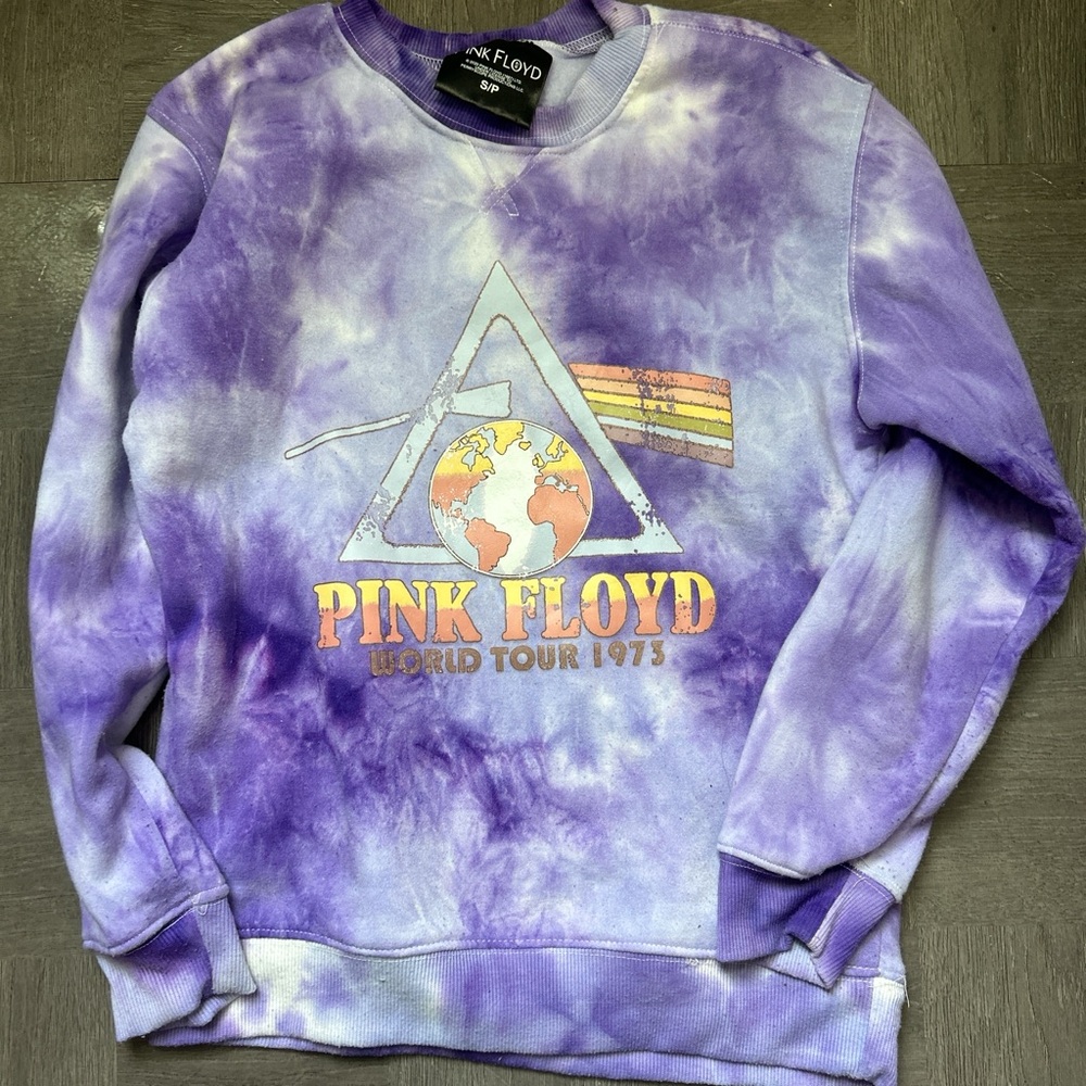 Pink Floyd Purple Tie-Dye Crewneck Sweater